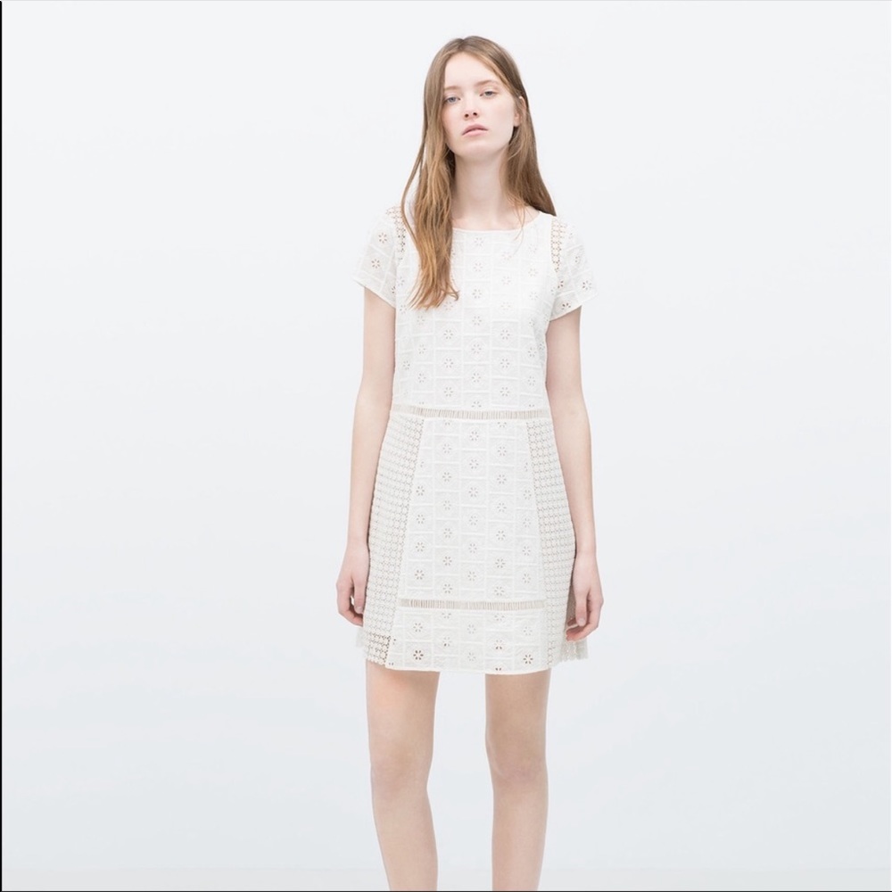 Zara white lace dress